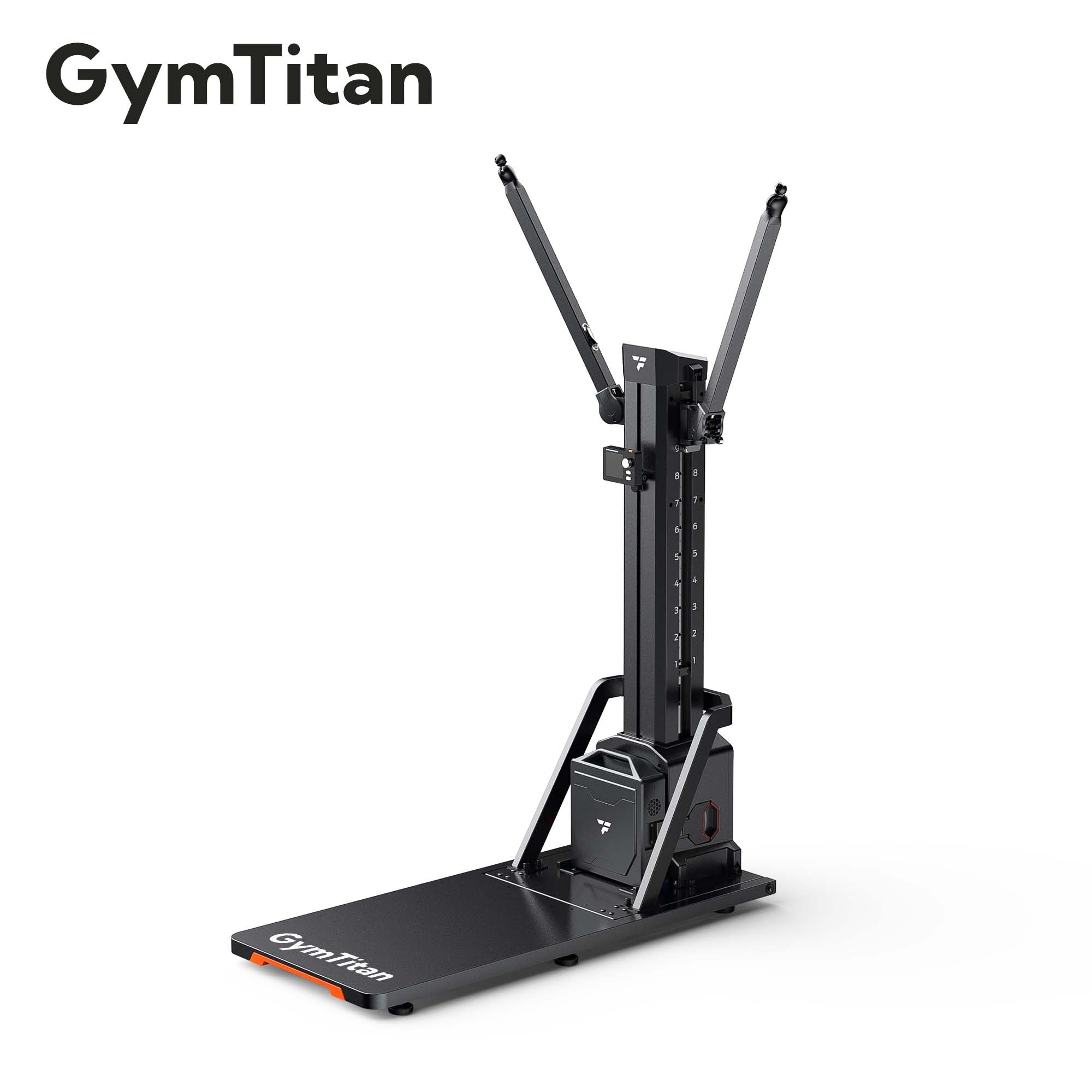 Titan home gym machine with adjustable training arms and compact platform.