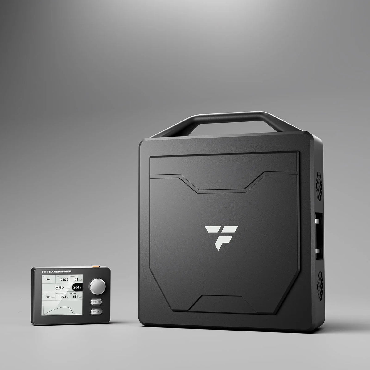 FitTransformer Modular Frames with sleek black design and digital interface